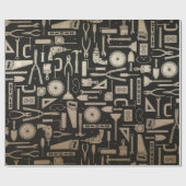 黒及び金ゴールドの研修会用具 ラッピングペーパー (フラット)