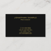 黒及び金ゴールドプロフェッショナルモノグラム 名刺 (裏面)