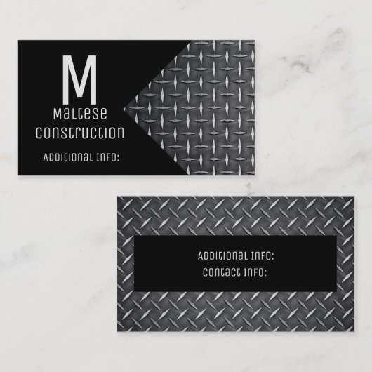 黒及び金属の名刺 名刺 (正面/裏面)