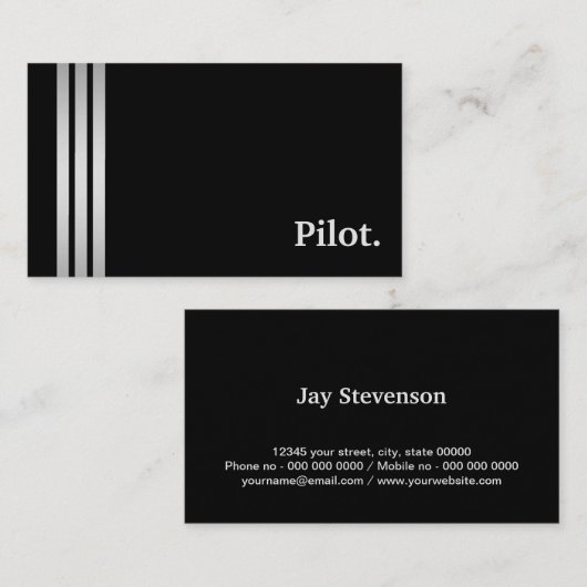 黒及び銀の試験プロフェッショナル 名刺 (正面/裏面)