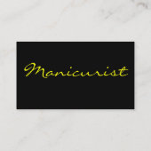 黒及び黄色のネイルアーチスト 名刺 (裏面)