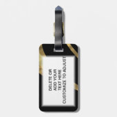 黒及びgold fleur de lys ラゲッジタグ (裏面縦)