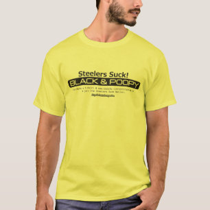 黒及びPoopy Steelerの国家 Tシャツ