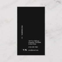 黒及びWhiteTypographyの縦の名刺