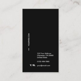 黒及びWhiteTypographyの縦の名刺 名刺