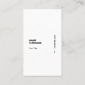 黒及びWhiteTypographyの縦の名刺 名刺 (裏面)