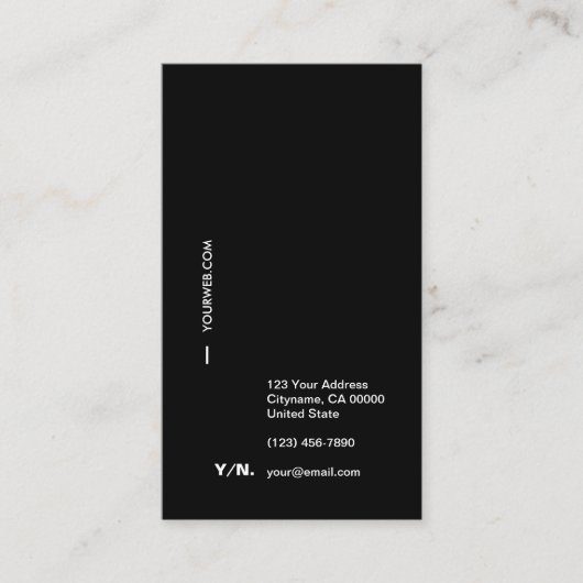 黒及びWhiteTypographyの縦の名刺 名刺 (正面)