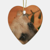 黒口の野良犬の子犬 セラミックオーナメント (左)