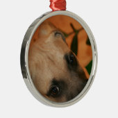 黒口の野良犬の子犬 メタルオーナメント (右)