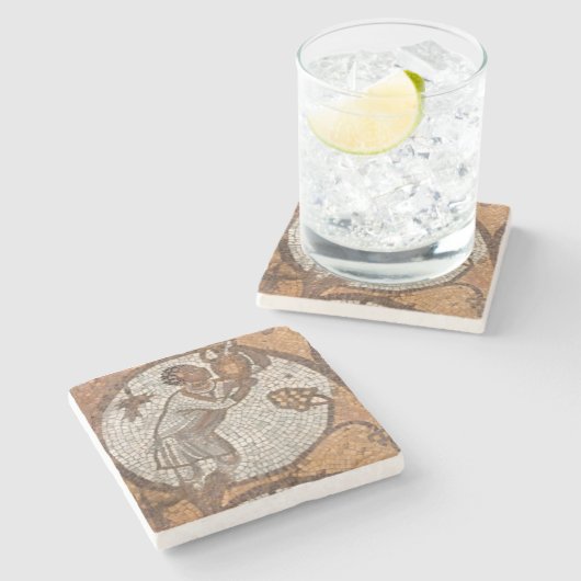 黒古代マーブルストーンコースター ストーンコースター (横)