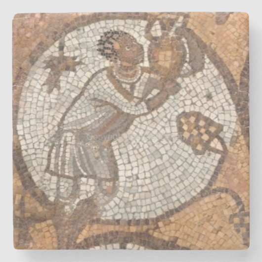 黒古代マーブルストーンコースター ストーンコースター (正面)