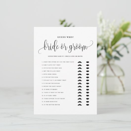 黒台彼は彼女は花嫁または新郎のゲームを言った エンクロージャーカード (スタンド正面)