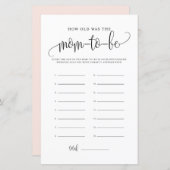 黒台彼女の赤ちゃんシャワーのゲームは何歳だった (正面/裏面)