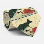 黒台・赤台 – 広重の魚日本のプリント ネクタイ (ロール)