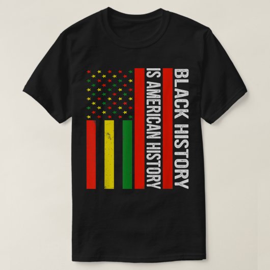 黒史はアメリカ史、アフリカ黒史M Tシャツ (デザイン正面)