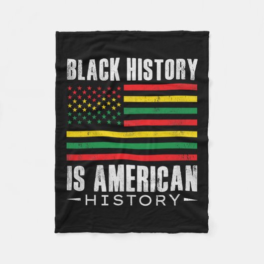 黒史はアメリカ史Bhm African Afro フリースブランケット (正面)