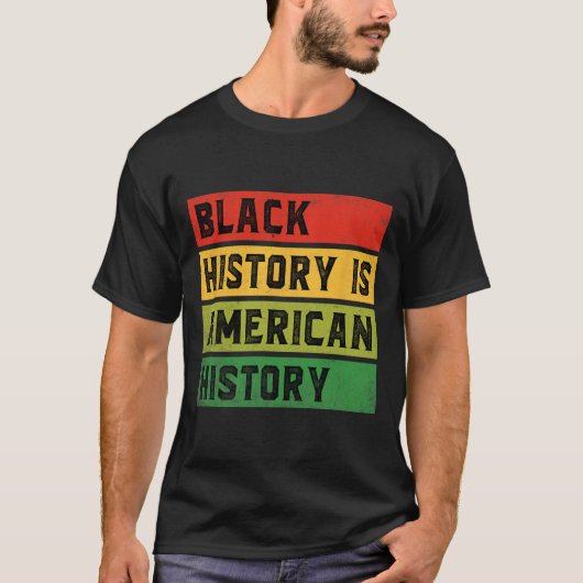黒史はアメリカ史Bhm African Prid Tシャツ (正面)