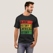黒史はアメリカ史Bhm African Prid Tシャツ (正面フル)