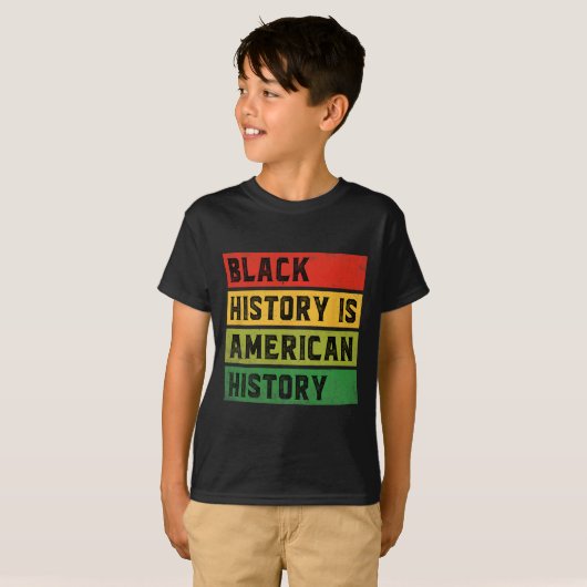 黒史はアメリカ史Bhm African Prid Tシャツ (正面フル)