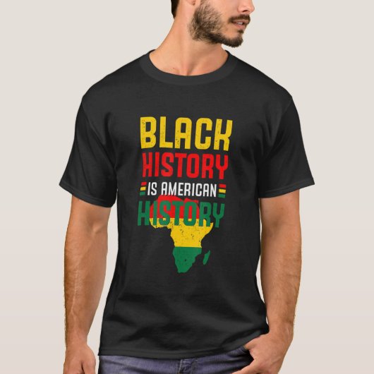 黒史はアメリカ史BLM黒史 Tシャツ (正面)