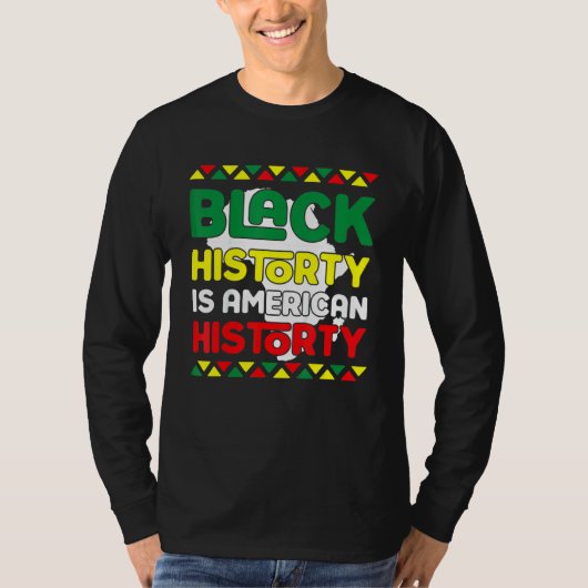黒史はアメリカ歴史王キッズブラック Tシャツ (正面)