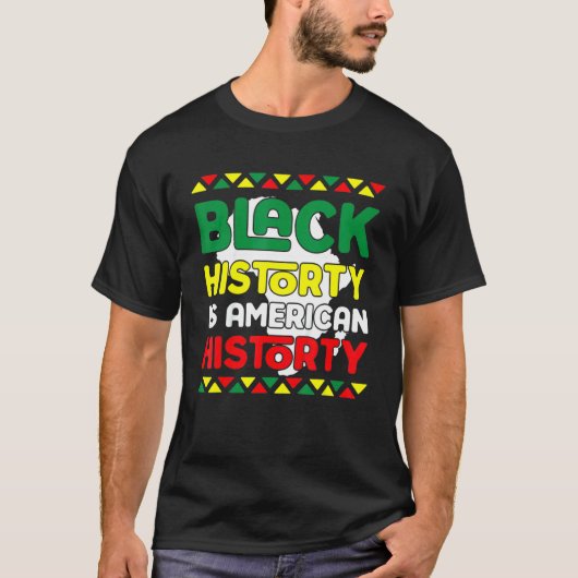 黒史はアメリカ歴史王キッズブラック Tシャツ (正面)