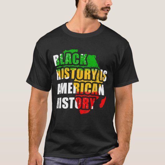 黒史はアメリカ歴史黒史Mo Tシャツ (正面)