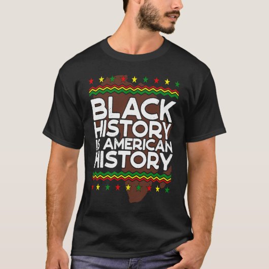 黒史はアメリカ歴史黒史Mo Tシャツ (正面)
