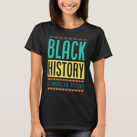黒史はアメリカ歴史黒史Mo Tシャツ (正面)