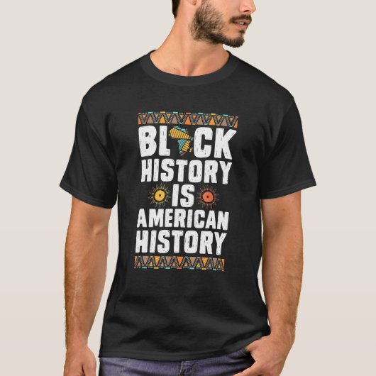 黒史はアメリカ歴史黒史Mo Tシャツ (正面)