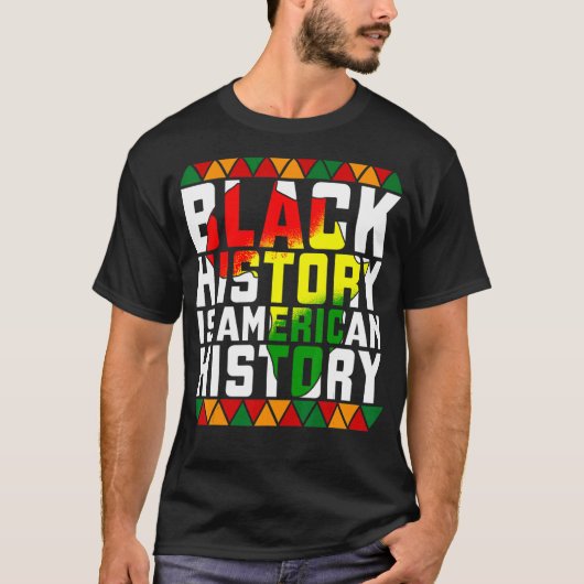 黒史はアメリカ歴史黒史Mo Tシャツ (正面)
