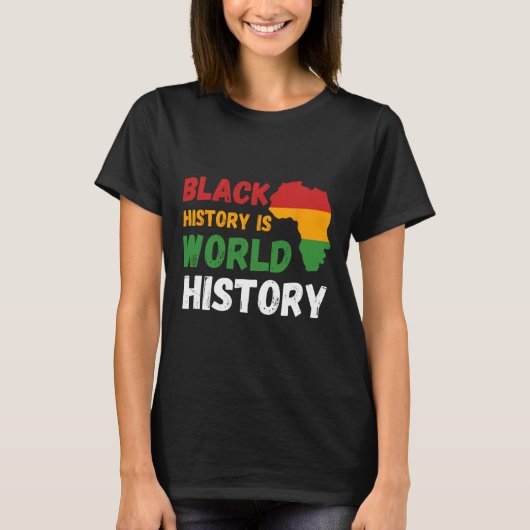 黒史は世界史の月アフリカンアメリ Tシャツ (正面)