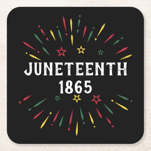 黒史アフリカンアメリカン1865年 スクエアペーパーコースター (正面)