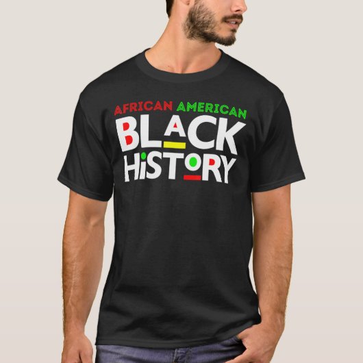 黒史アフリカ系アフリカ系アメリカ人男性B Tシャツ (正面)