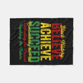 黒史信じの成功インスパイアを収める フリースブランケット (正面(横))