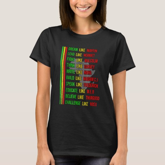 黒史教え月のキッズアフリ誇りを持ったで構築 Tシャツ (正面)