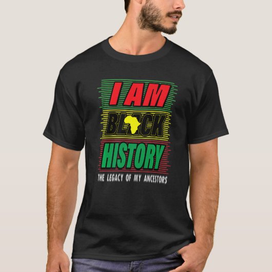 黒史2022年アフリカ系アメリカ人の歴史 Tシャツ (正面)