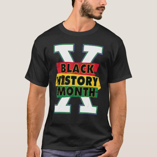 黒史2022年アフリカ系アメリカ人の歴史 Tシャツ (正面)