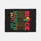 黒史247365男女性子供たち黒史 フリースブランケット (正面(横))