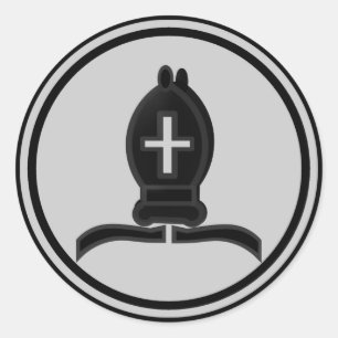 黒司教チェス駒 ラウンドシール