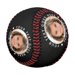 黒名パーソナライズされた文字と写真 野球ボール