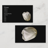 黒名刺に白いチューリップの花 名刺 (正面/裏面)