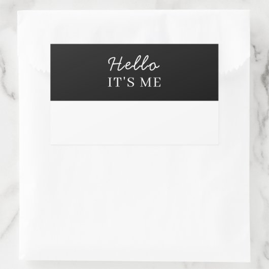 黒名札ステッカー | カスタムこんにちは 長方形シール (バッグ)