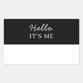 黒名札ステッカー | カスタムこんにちは 長方形シール (正面)