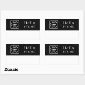 黒名札ステッカー | カスタムこんにちは 長方形シール (シート)