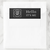 黒名札ステッカー | カスタムこんにちは 長方形シール (バッグ)