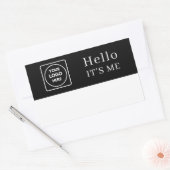 黒名札ステッカー | カスタムこんにちは 長方形シール (封筒)