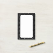 黒名門私立校風のと白の小水玉模様パターン ポストイット (デスク上)