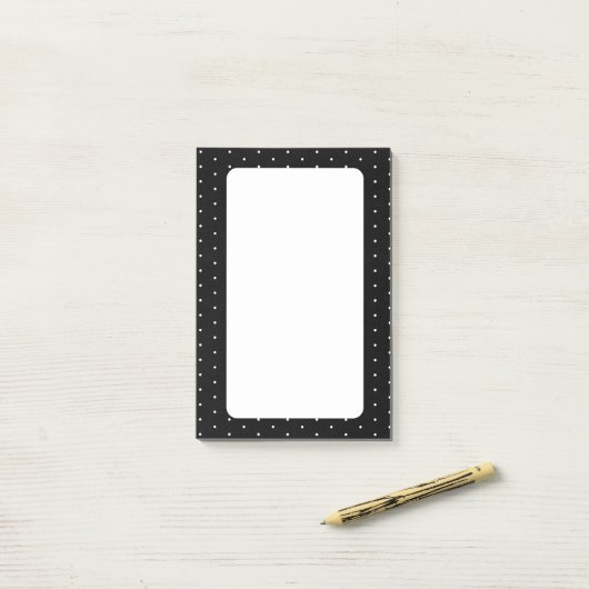 黒名門私立校風のと白の小水玉模様パターン ポストイット (デスク上)