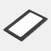 黒名門私立校風のと白の小水玉模様パターン ポストイット (アングル)